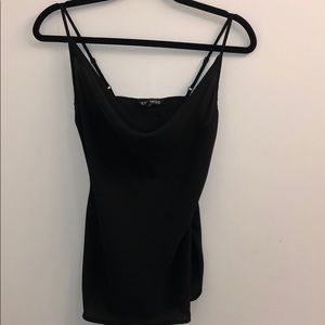 Black Express scoop neck top with adjust. straps